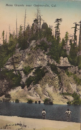 A postcard of the same view of the hill.